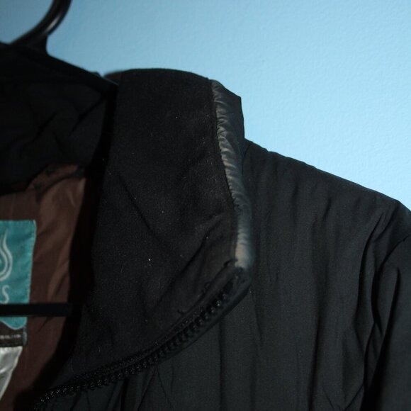 ISIS for Women Black Long Winter Jacket Size 8 with Zippered Pockets, Lined - Picture 5 of 16